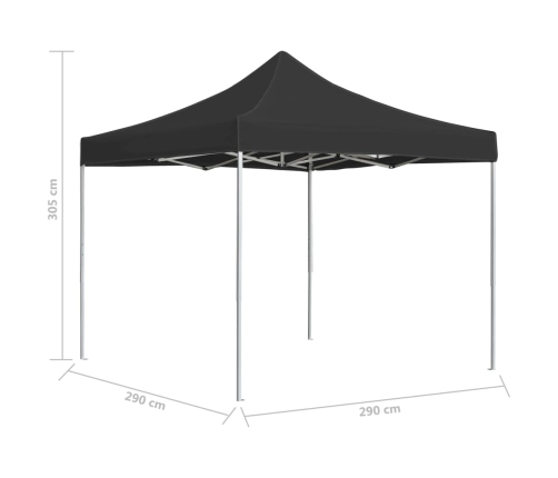 Carpa plegable profesional de aluminio antracita 3x3 m