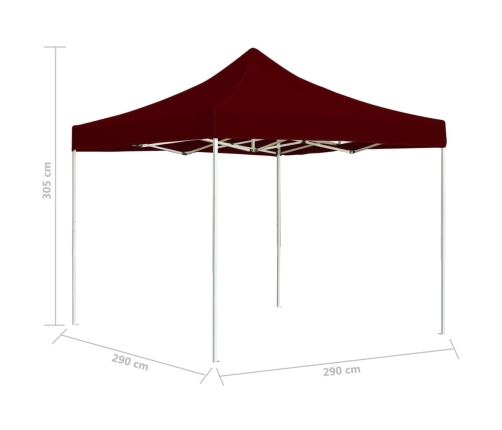 Carpa plegable profesional aluminio rojo tinto 3x3 m