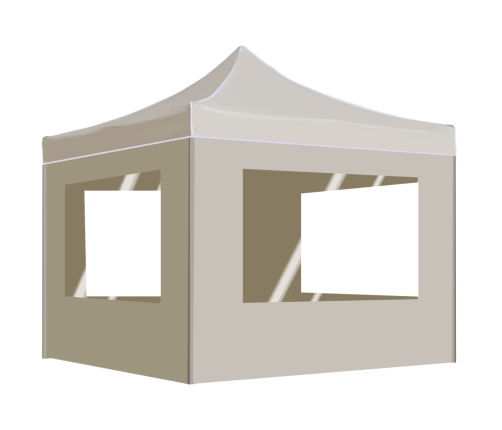 Carpa plegable profesional con paredes aluminio crema 3x3 m