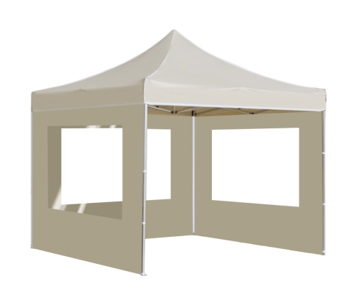 Carpa plegable profesional con paredes aluminio crema 3x3 m