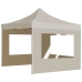 Carpa plegable profesional con paredes aluminio crema 3x3 m