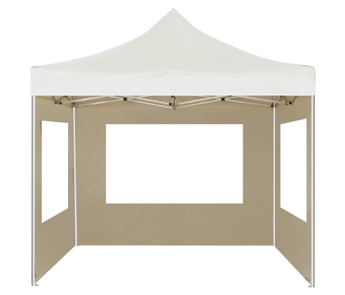 Carpa plegable profesional con paredes aluminio crema 3x3 m