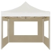 Carpa plegable profesional con paredes aluminio crema 3x3 m