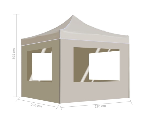 Carpa plegable profesional con paredes aluminio crema 3x3 m