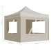 Carpa plegable profesional con paredes aluminio crema 3x3 m