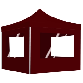 Carpa plegable profesional y paredes aluminio rojo tinto 3x3m