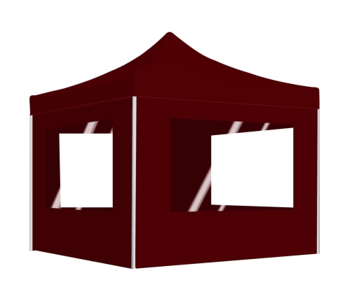 Carpa plegable profesional y paredes aluminio rojo tinto 3x3m