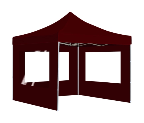 Carpa plegable profesional y paredes aluminio rojo tinto 3x3m