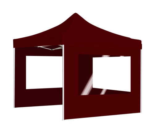 Carpa plegable profesional y paredes aluminio rojo tinto 3x3m