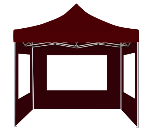 Carpa plegable profesional y paredes aluminio rojo tinto 3x3m