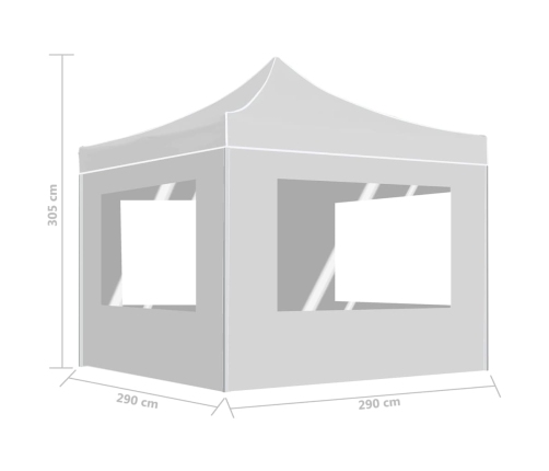 Carpa plegable profesional con paredes aluminio blanco 3x3m