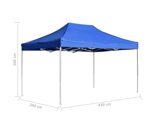 Carpa plegable profesional de aluminio azul 4,5x3 m