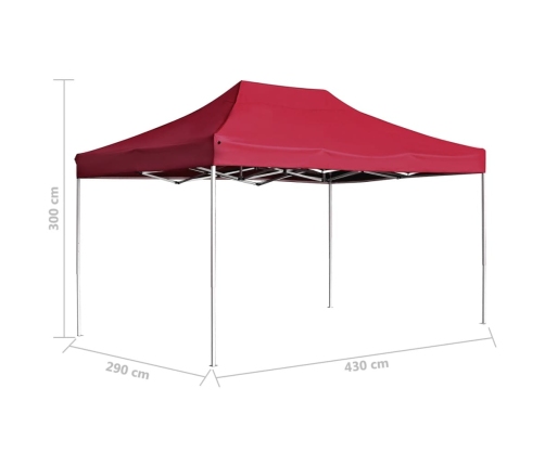 Carpa plegable profesional de aluminio rojo vino tinto 4,5x3m