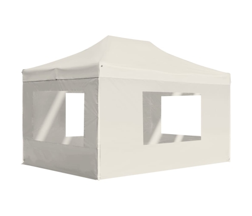 Carpa plegable profesional con paredes aluminio crema 4,5x3 m