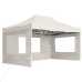 Carpa plegable profesional con paredes aluminio crema 4,5x3 m