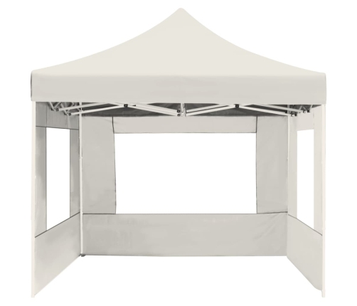 Carpa plegable profesional con paredes aluminio crema 4,5x3 m