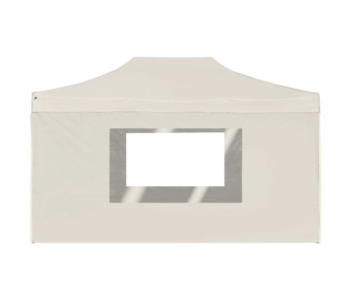 Carpa plegable profesional con paredes aluminio crema 4,5x3 m