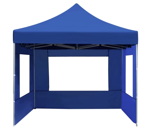 Carpa plegable profesional con paredes aluminio azul 4,5x3 m