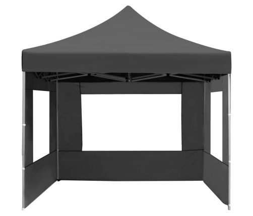 Carpa plegable con paredes aluminio gris antracita 4,5x3 m