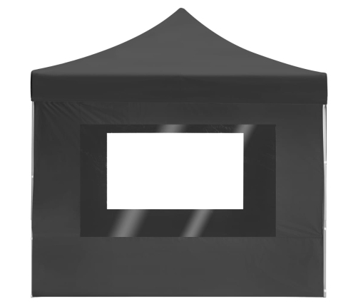 Carpa plegable con paredes aluminio gris antracita 4,5x3 m