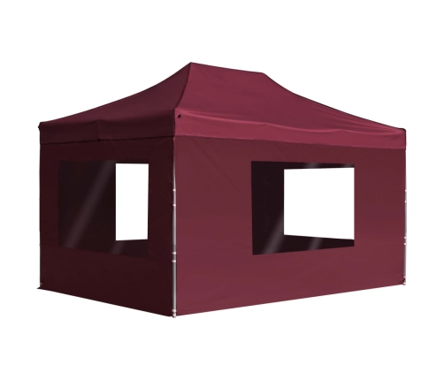 Carpa plegable profesional y paredes aluminio rojo tinto 4,5x3m