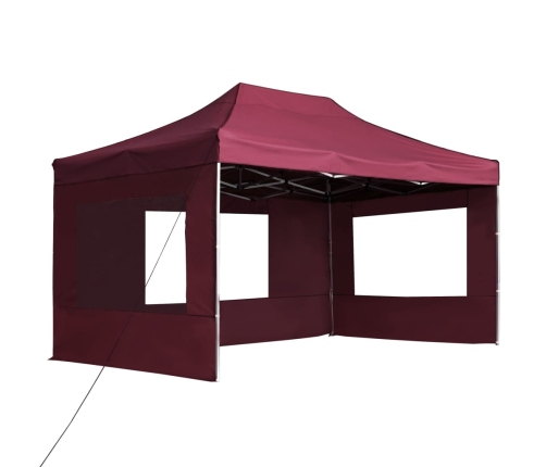 Carpa plegable profesional y paredes aluminio rojo tinto 4,5x3m