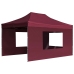 Carpa plegable profesional y paredes aluminio rojo tinto 4,5x3m