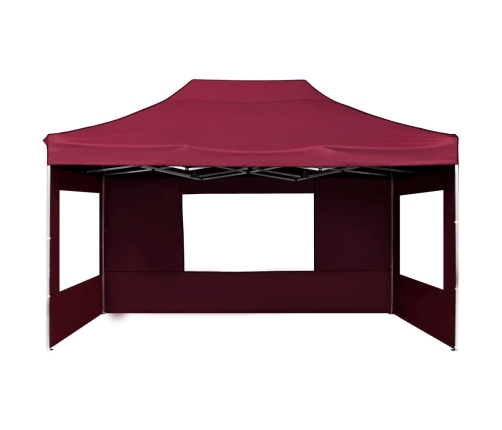 Carpa plegable profesional y paredes aluminio rojo tinto 4,5x3m