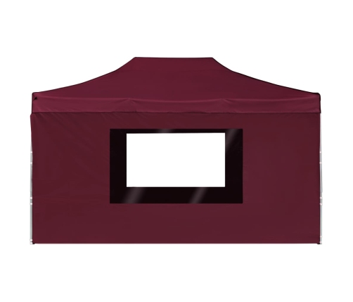 Carpa plegable profesional y paredes aluminio rojo tinto 4,5x3m