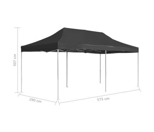 Carpa plegable profesional de aluminio antracita 6x3 m