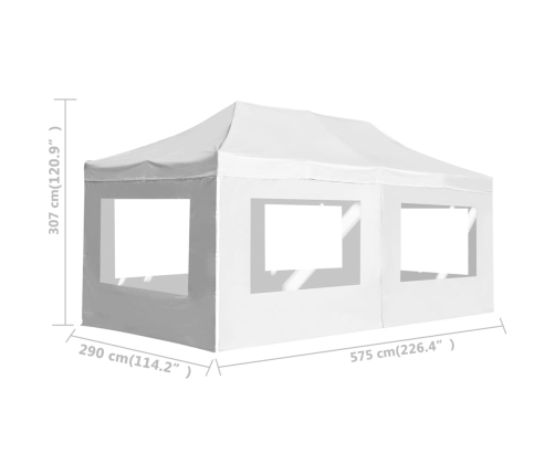 Carpa plegable profesional y paredes aluminio blanco 6x3 m