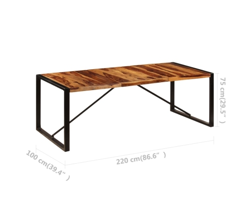 Mesa de comedor 220x100x75 cm madera maciza de sheesham