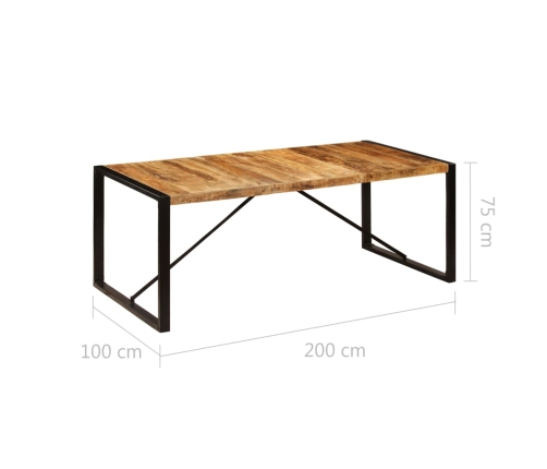 Mesa de comedor de madera maciza de mango 200x100x75 cm