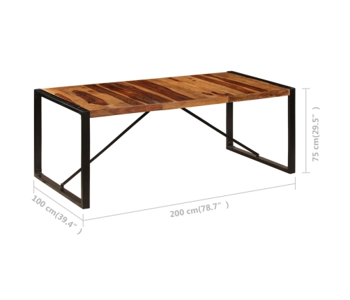 Mesa de comedor de madera maciza de sheesham 200x100x75 cm