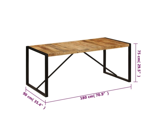 vidaXL Mesa de comedor madera maciza de mango 180x90x75 cm