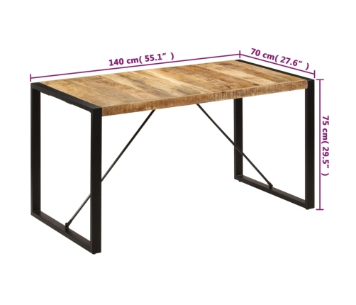 Mesa de comedor madera maciza de mango 140x70x75 cm