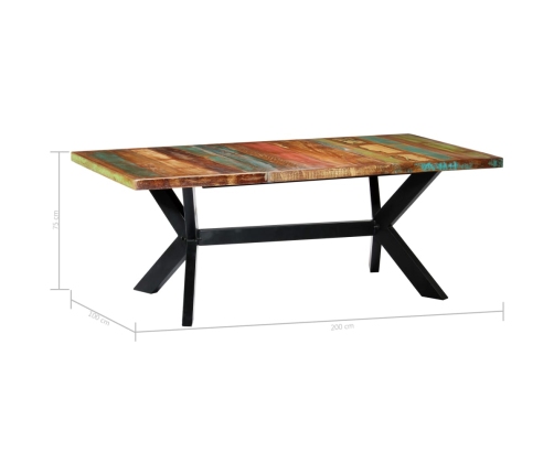 vidaXL Mesa de comedor madera maciza reciclada 200x100x75 cm