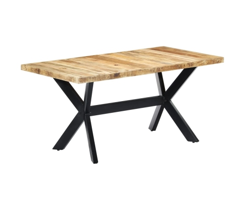 Mesa de comedor madera maciza de mango rugosa 160x80x75 cm