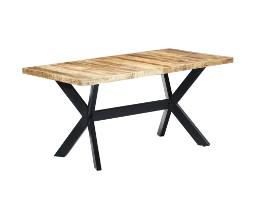 Mesa de comedor madera maciza de mango rugosa 160x80x75 cm