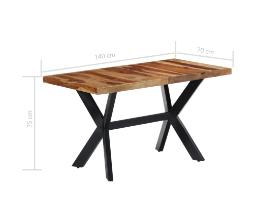 Mesa de comedor madera maciza de sheesham 140x70x75 cm