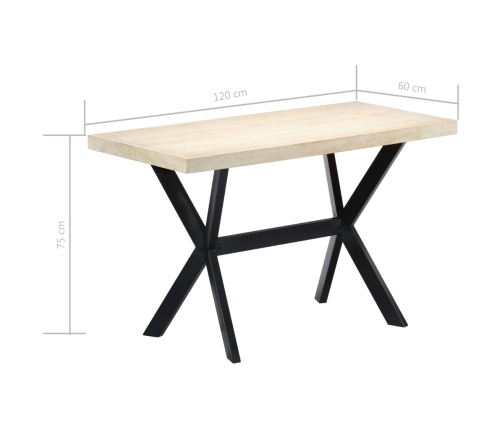 Mesa de comedor de madera maciza de mango 120x60x75 cm