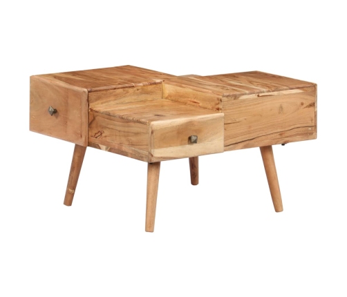 Mesa de centro de madera maciza de acacia 70x60x42 cm