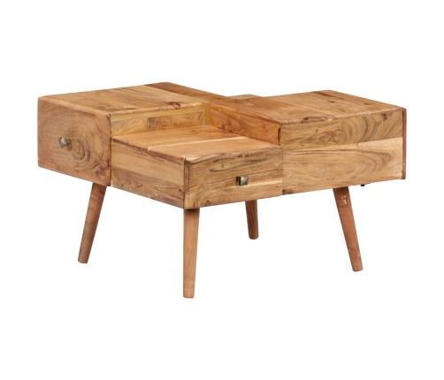 Mesa de centro de madera maciza de acacia 70x60x42 cm