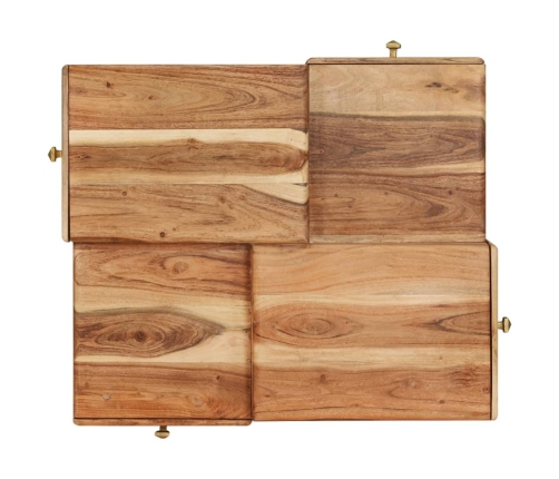 Mesa de centro de madera maciza de acacia 70x60x42 cm