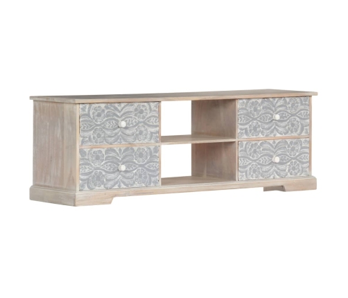 Mueble de TV de madera maciza de acacia 120x30x40 cm