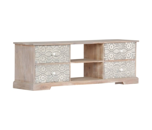 Mueble de TV de madera maciza de acacia 120x30x40 cm