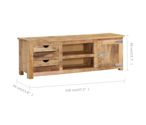 Mueble de TV de madera maciza de mango 120x30x40 cm