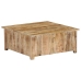 Mesa de centro de madera maciza de mango 70x70x30cm