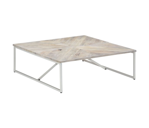 Mesa de centro de madera maciza de mango 110x110x36 cm