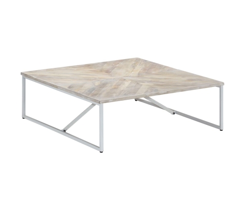 Mesa de centro de madera maciza de mango 110x110x36 cm